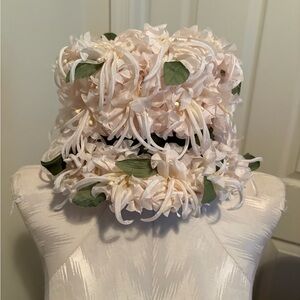 Vintage Christine Floral petal pink and Green Hat